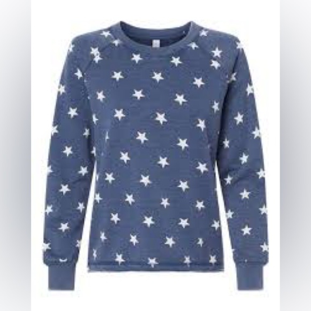 Alternative Apparel Lazy Day Mineral Wash French Terry Star Pullover Sweatshirt - Picture 5 of 17